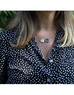 Colgante grande dos piezas cuadrado una Plata otra baño... 2