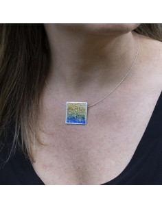 Colgante pequeño cuadrado Plata color 2