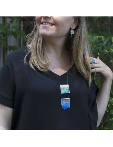 Collar grande dos piezas cuadrada e...