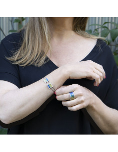 Pulsera pequeña dos piezas Plata Color 2