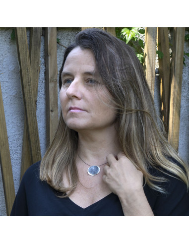 Colgante mediano Plata y Plata negra