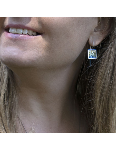 Pendiente pequeño Plata Color