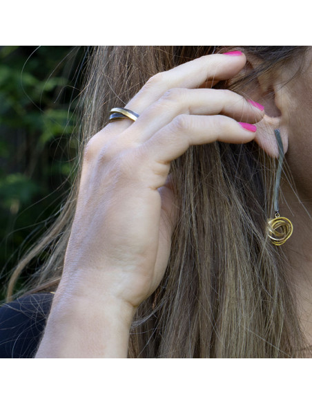 Anillo vueltas Plata Baño Oro