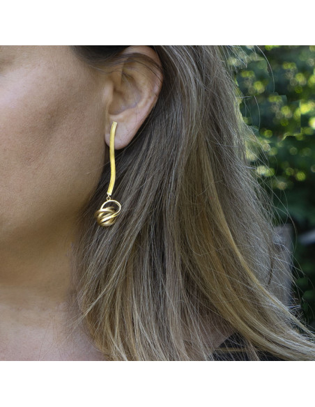 Pendientes largos en Plata y Baño de Oro