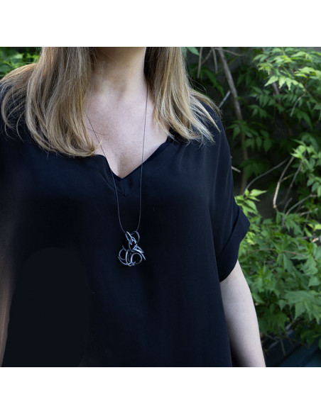 Colgante Plata negra