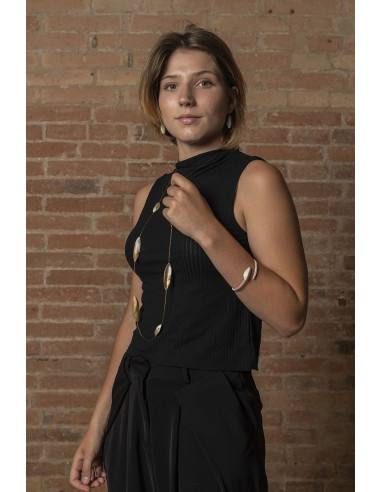 Pulsera en plata con trazos en Oro de...