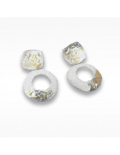 Pendientes Athena dobles en plata y oro