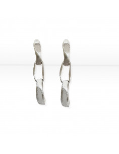 Pendientes triples de plata de la colección Chain