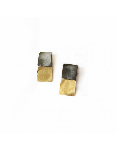 Gold and black silver earrings