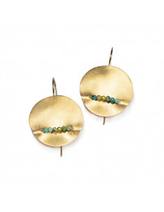 Pendientes Duna tipo gancho en plata bañada en oro